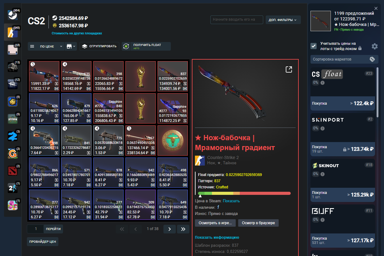 Total inventory value